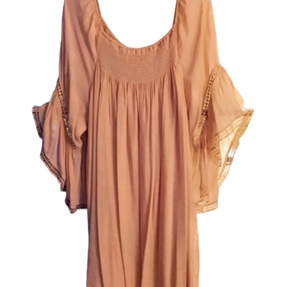 Cream Color Peasant Style Gauze Dress Fully Lined Size 3x